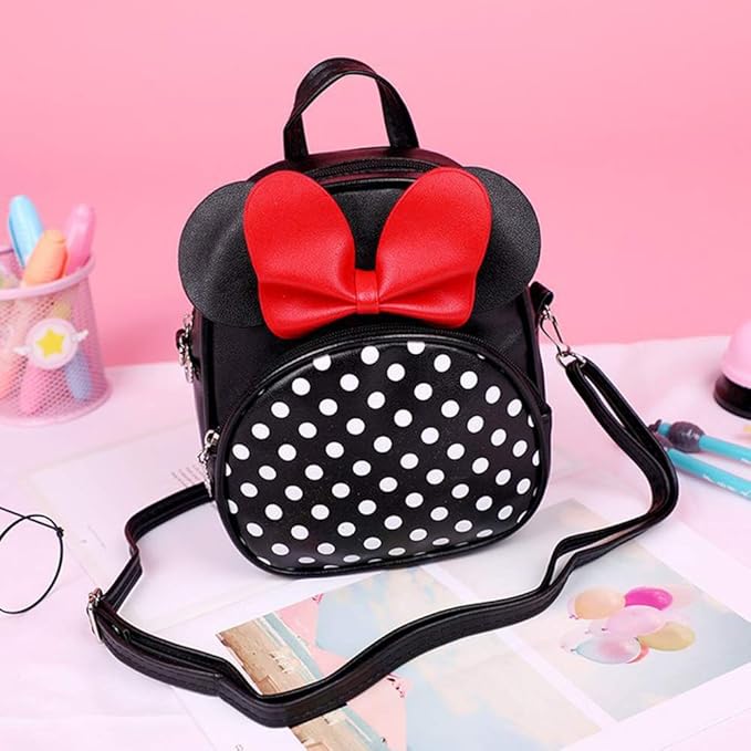 Voikukka Little Girls Backpacks Kids Cute Mini Mouse Backpack for Girl Small Toddler Backpack Gift Leather Travel Crossbody Bag Children Kid Backpack Purses