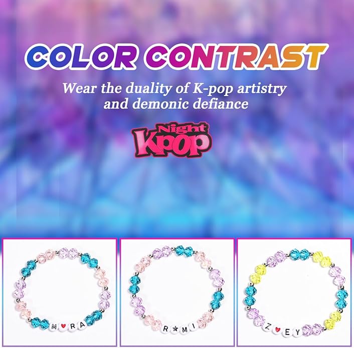 AICase for Korea-Pop Merch Gifts Toys Inspired Bracelets 3 Pcs Stackable Stretch Friendship Beaded Bracelets for Unique Merchandise Jewelry Gifts for Fans Women Men Stocking Stuffers_Crystal
