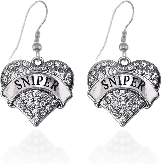 Inspired Silver - Silver Pave Heart Charm French Hook Drop Earrings with Cubic Zirconia Jewelry