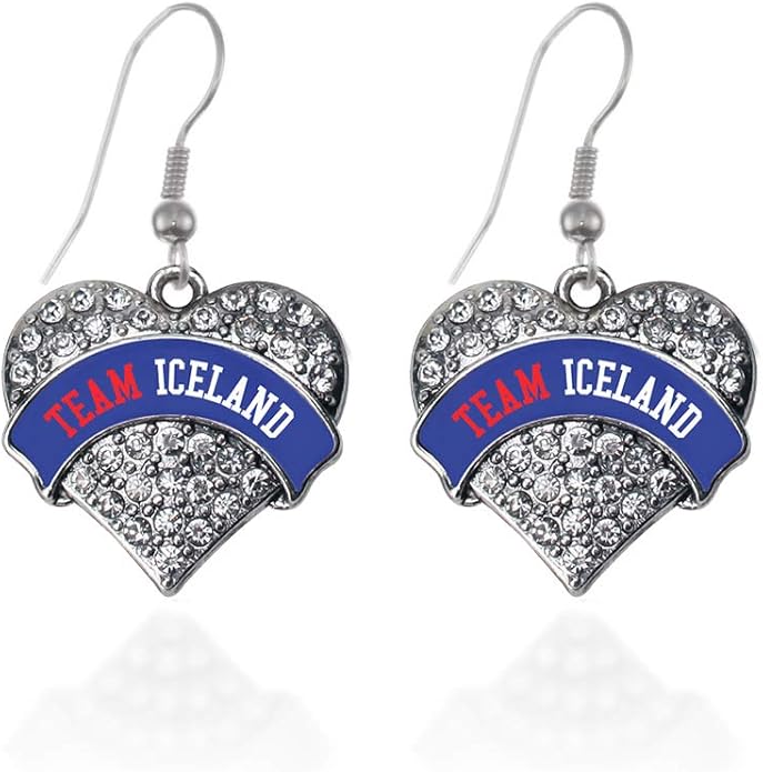 Inspired Silver - Silver Pave Heart Charm French Hook Drop Earrings with Cubic Zirconia Jewelry
