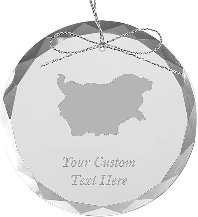 Bulgaria, Personalized Travel Christmas Ornament – Customized Engraved Glass Keepsake - Custom Family Trip & Vacation, 2024, 2025, 2026, 2027 & Name – Destination Xmas Holiday Ornament