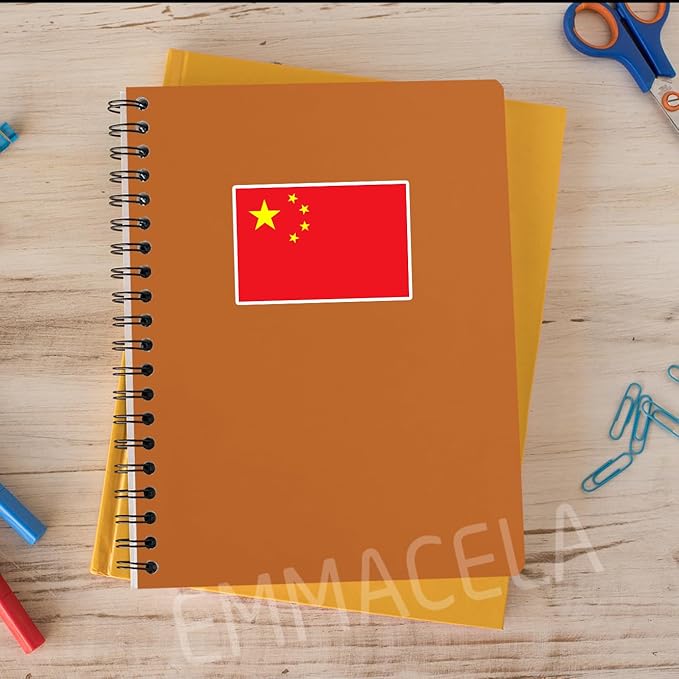 (3PCS) China Flag stickers, Countries Flag Stickers - Waterproof Vinyl Decals For Laptops, Tumblers, Water Bottles, Books, Scrapbooks, Size 3 x 2 Inch