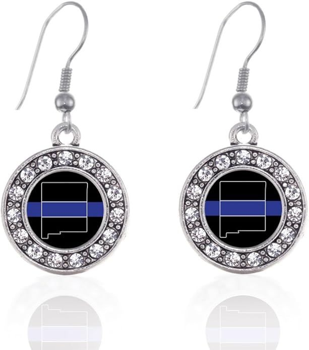Inspired Silver - Silver Circle Charm French Hook Drop Earrings with Cubic Zirconia Jewelry
