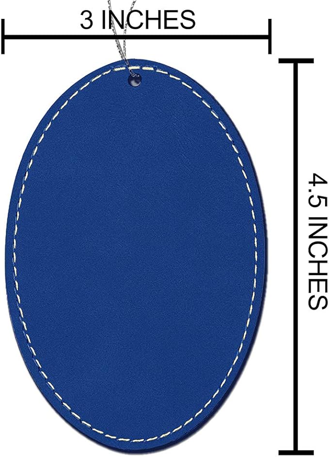 LaserGram Personalized Christmas Ornament, Flag of South Korea, Faux Leather, Custom Laser Engraved Gift Idea (Oval Shape, Dark Blue)