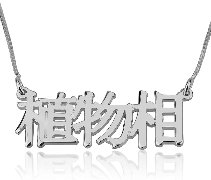 RESVIVI Personalized Name Necklace in Diferent Language Custom English Chinese Arabic Greek Hebrew Japanese Korean Russian Hindi Name Pendant Necklace