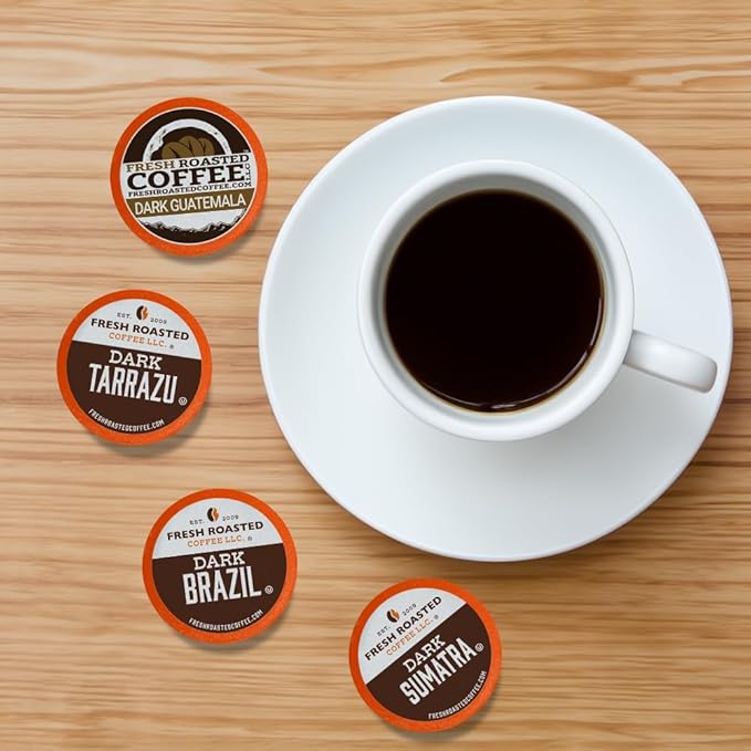 Fresh Roasted Coffee, Dark Roast Variety Pack, K-Cup Compatible, 96 Pods