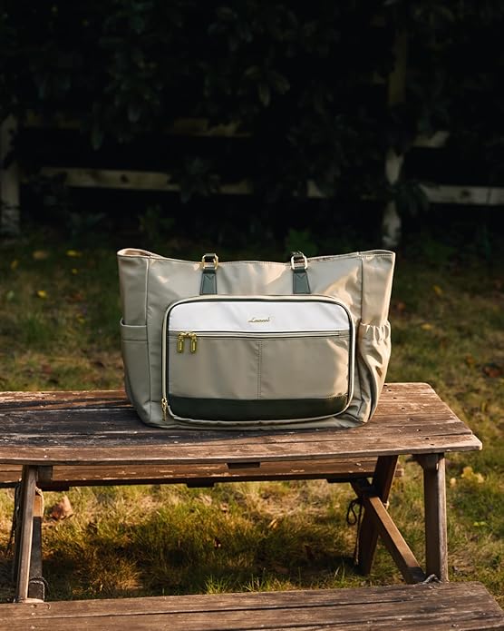 LOVEVOOK Lunch Tote Bag for Women, Work Bag with Insulated Lunch Compartment Laptop Bag Large Lunch Bag for Teacher, Daily