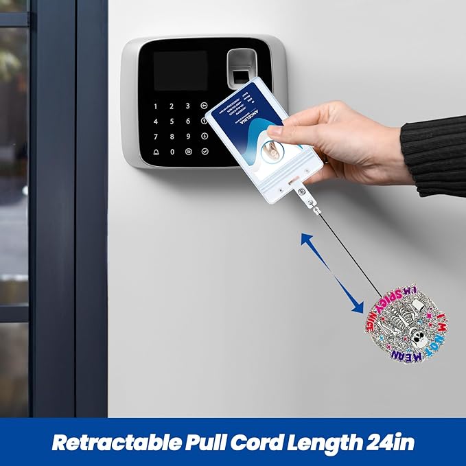 I'm Not Mean, I'm Spicy Nice Funny Badge Reel, Retractable ID Card Badge Holder, Name Tag Work Badge Clip for RN LPN CNA MA ER Night Shift Nurse Nursing Student Doctor, Nurse Gifts
