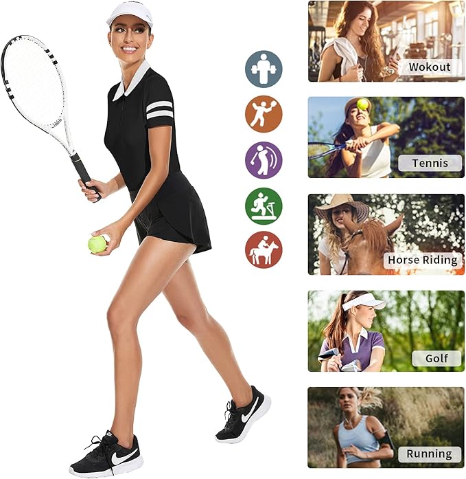 Women's Golf Shirt Short Sleeve Tennis Shirt Quarter Zip Golf Pullover Golf Polo Shirts Argyle Tops