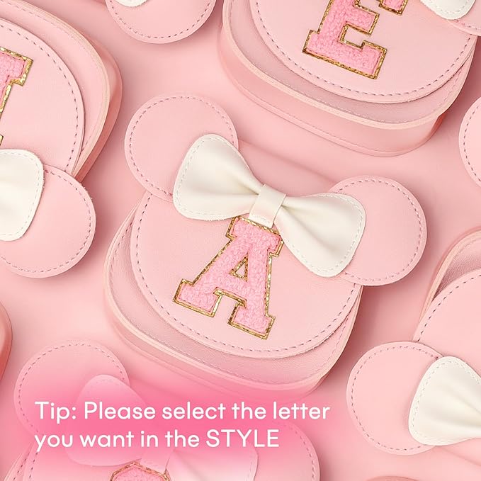 mibasies Toddler Purse Girl Gifts: Girls Birthday Gifts for 3-8 - Toys for Ages 2-4 Girls Mouse Ears Purse, Pink, Letter I