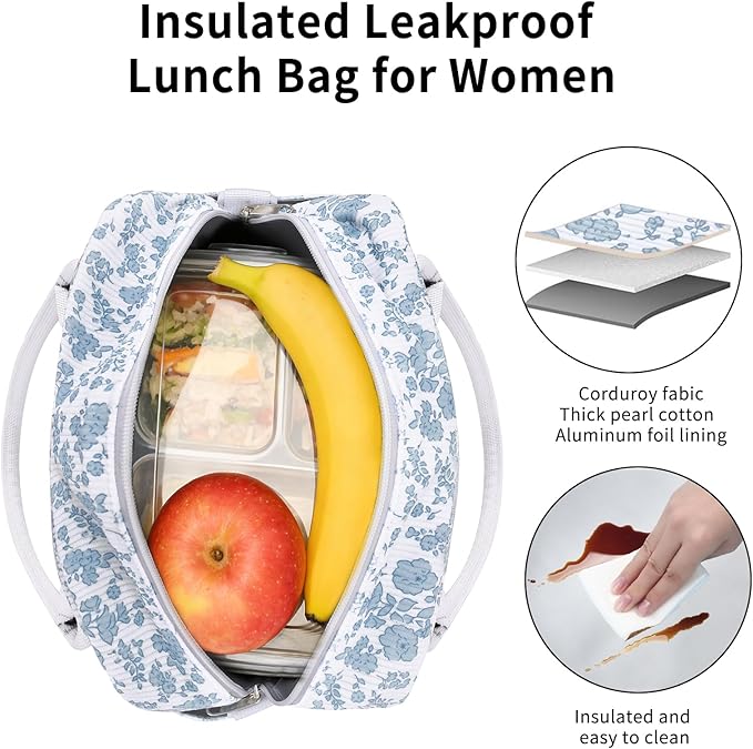 Lunch Box for Women Insulated Lunch Bag Women Adult Cute Lunch Bags Reusable Lunchbox Cooler Tote Bag for Work Picnic