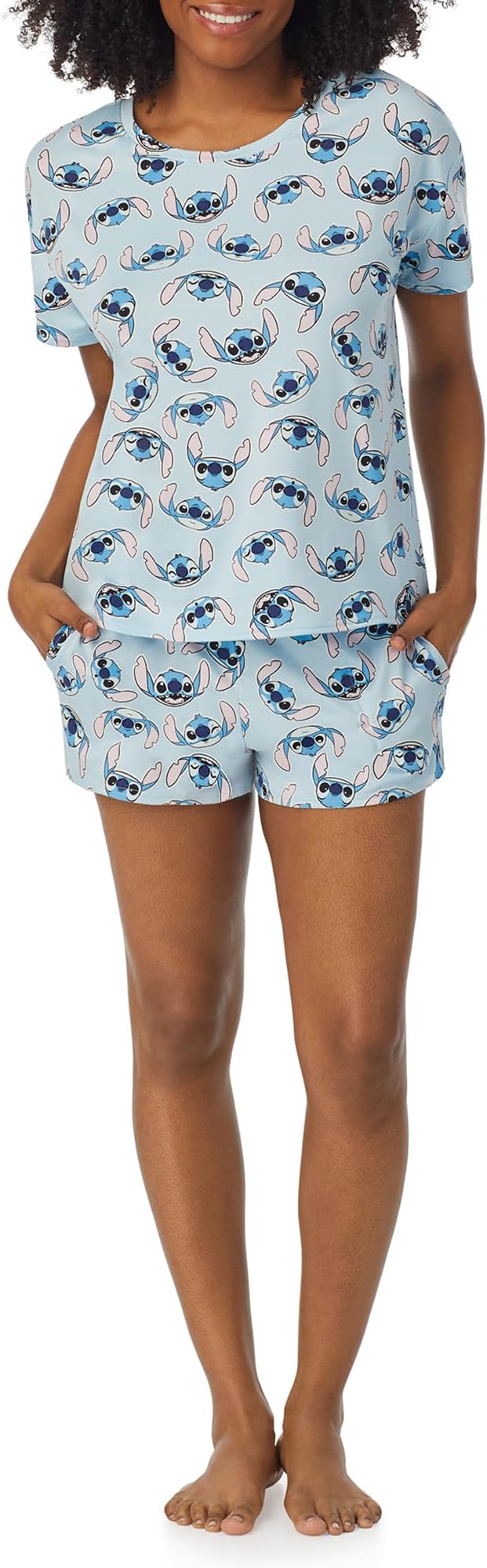 Richard Leeds International Womens Pajama Sets Disney | Hello Kitty |Snoopy Soft Stretch 2 Piece Short Lounge Sets for Women