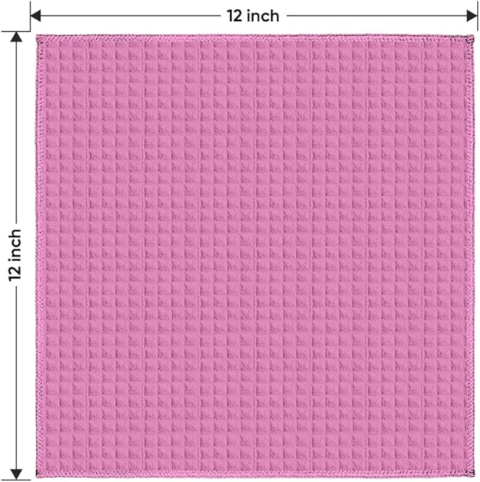 HOMEXCEL Multicolor Waffle Washcloths Towels 10 Pack, Premium Microfiber Face Towels, Ultra Soft, Lightweight Highly Absorbent Quick Dry Washcloths for Bathroom, Gym, Shower 12 x 12 Inch
