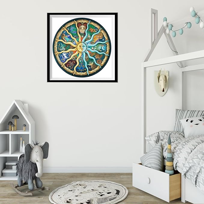 Jigsaw Puzzles for Adults 1000 Pieces, Zodiac Horoscope Challenging Decorative Round Puzzle, Perfect for Adult Game Nights or Best Gift for Puzzle Lovers (26.7 Inch)