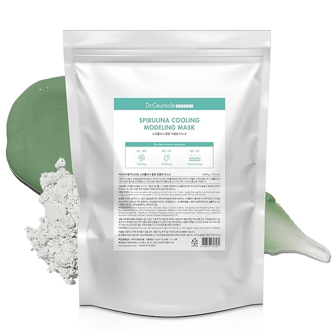 leegeehaam Dr.Ceuracle Expert Spirulina Cooling Modeling Face Mask - Korean Skincare Jelly Face Mask for Glass Glow Skin, DIY Home Spa (1kg / 35.24 oz.)