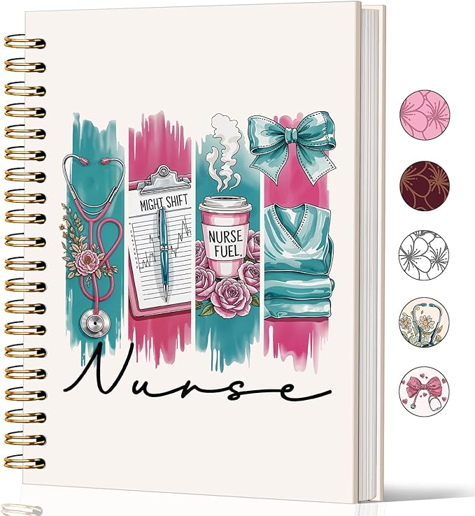Lacama Nurse Gifts for Women, Nurse Notebook Journal, Nursing Student Graduation Gifts, Nurse Appreciation Gifts, Nurses Week Gifts, Stethoscope Bow Spiral Notebook, Office School Supplies
