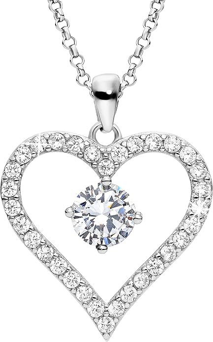 Sash & Soph Infinity Heart Necklace for Women. 925 Sterling Silver Heart Necklace for Girlfriend, Love Heart Pendant on 18" Chain with 2" Extender (Rose Gold or Gold Plated)
