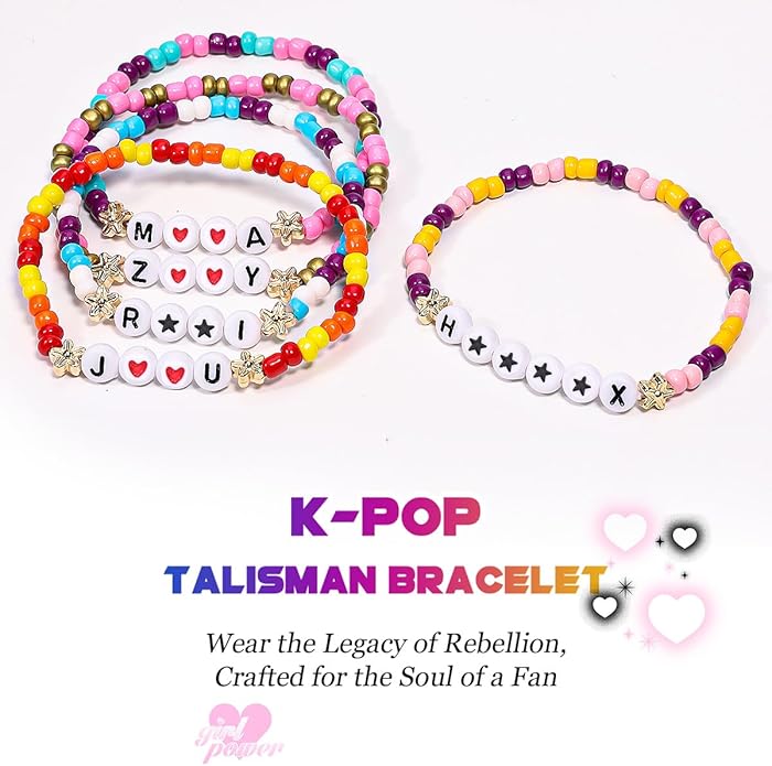 AICase for Korea-Pop Merch Gifts Toys Cosplay Birthday Decorations Bracelets Outfit Costume 6 Pcs Stackable Stretch Beaded Bracelets Merchandise Jewelry Gifts for Fans Women Christmas Stocking