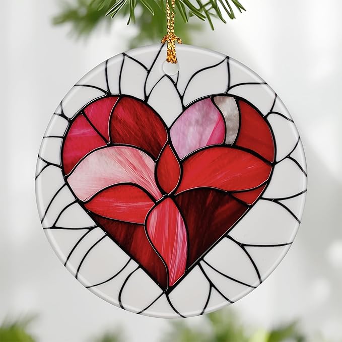 Heart Ornament, Christmas Ornament – Christmas Tree Decor, Holiday Decoration, Stocking Stuffer, Festive Gift Idea, Perfect Love Gift for Couple, Girlfriend, Friends, and Family