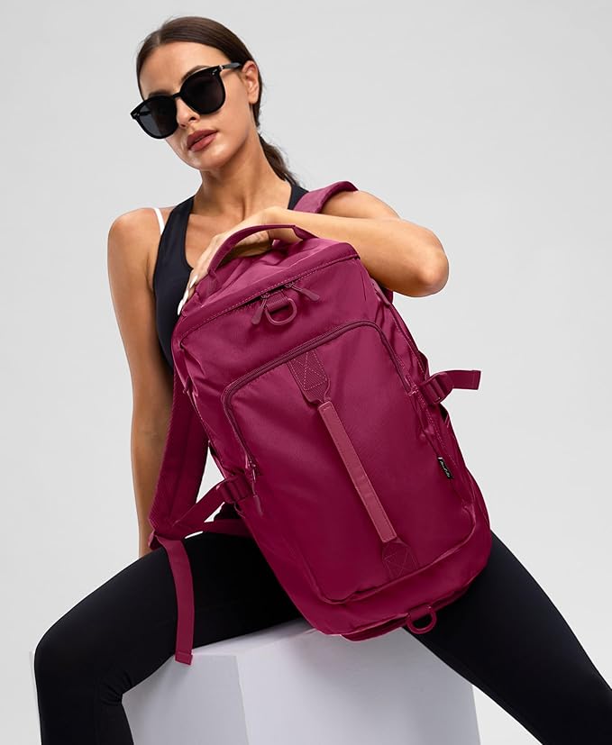 Gym Bag for Women with Shoe Compartment and Wet Pocket Convertible Gym Backpack workout Duffel Bag Multiple Pockets 30L