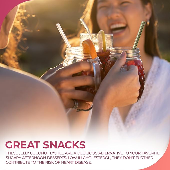 Fusion Select Strawberry Jelly - Fruity Coconut Gel Snacks & Drinks - Toppings or Add-Ons for Bubble Teas, Yogurt, Ice Cream, Desserts, Snow Fluff - Fruit-Flavored Jellies - Made in Taiwan