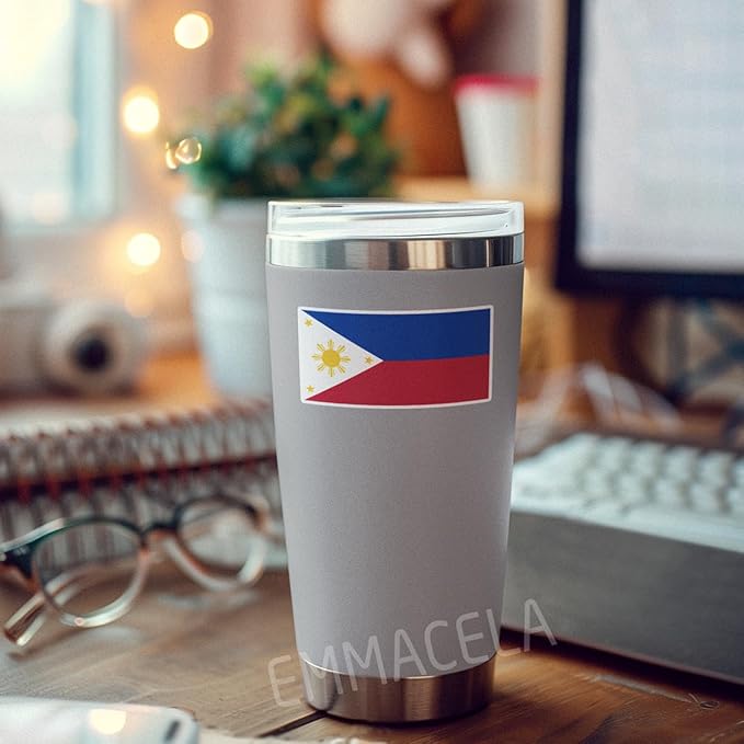 (3PCS) Philipines Flag stickers, Countries Flag Stickers - Waterproof Vinyl Decals For Laptops, Tumblers, Water Bottles, Books, Scrapbooks, Size 3 x 1.6 Inch