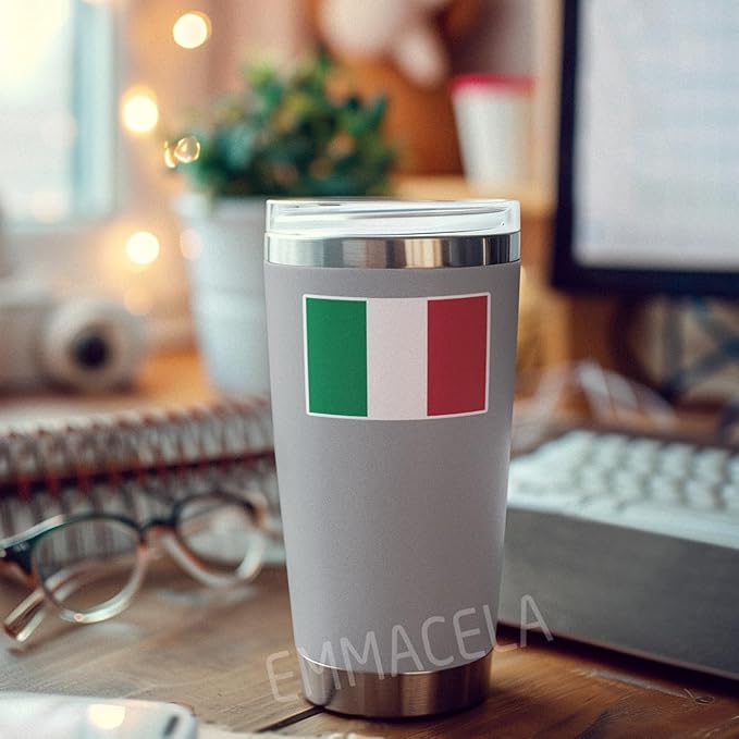 (3PCS) Italy Flag stickers, Countries Flag Stickers - Waterproof Vinyl Decals For Laptops, Tumblers, Water Bottles, Books, Scrapbooks, Size 3 x 2.1 Inch