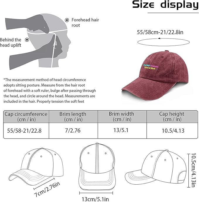 The New Employee Hard at Work Sport Hats for Men Light Weight Caps
