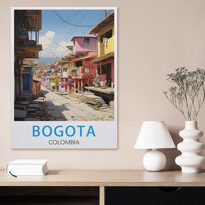 Jigsaw Puzzle 1000 Pieces，Bogota Colombia Vintage Travel Poster，Paper Children Toys Decompression Game（38x26cm）-BD78