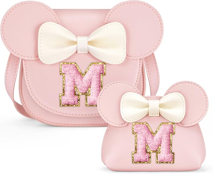 QLOVEA Birthday Gifts for 3 4 5 6 7 8 Year Old Girl - Toddler Purse Gifts for Girls, Little Girl Purse Kids Wallet Crossbody Bag (M, Pink)