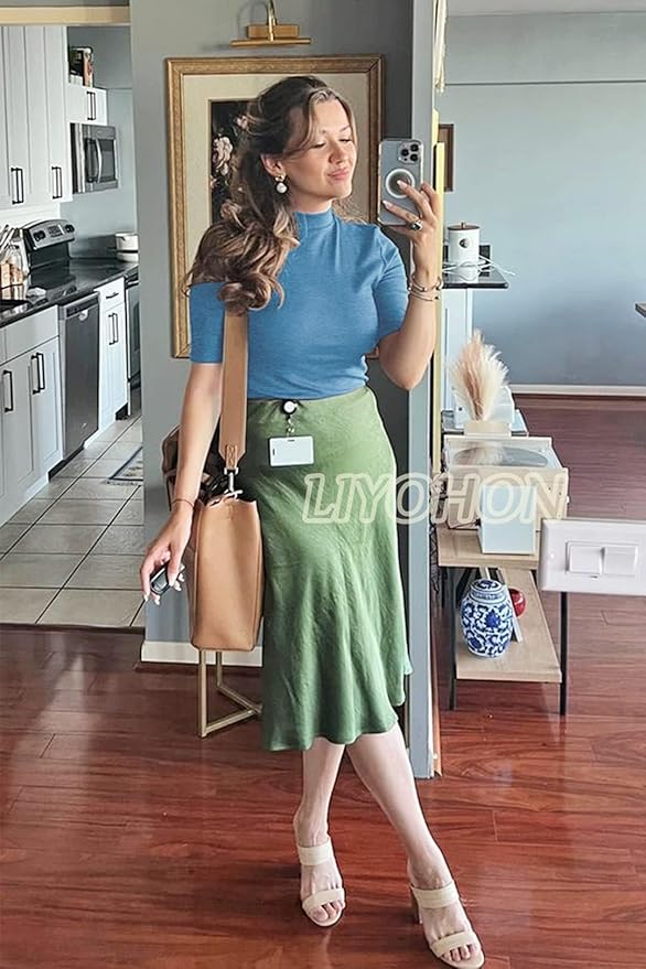 LIYOHON Womens Tops Dressy Casual Mock Turtleneck Business Short Sleeve T Shirts Going Out Tops 2026