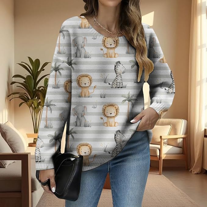 LIZALIG Women's Fall Christmas Snowman Sweater Long Sleeve Crewneck Pullover Festive Holiday Winter Outfit for Parties