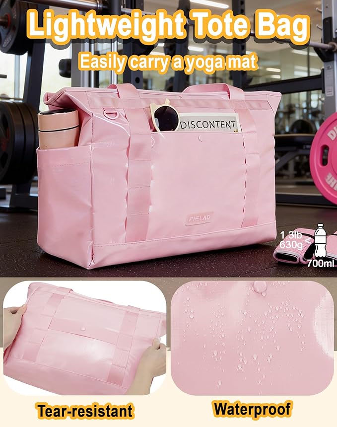 Tote Bag for Women, Lightweight Beach Bag with Laptop Pocket for Teacher Nurse, Travel Shoulder Handbag for College