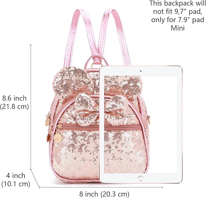 KL928 Girls Mini Backpack Bowknot Polka Dot Cute Small Daypacks Convertible Shoulder Bag Purse for Women