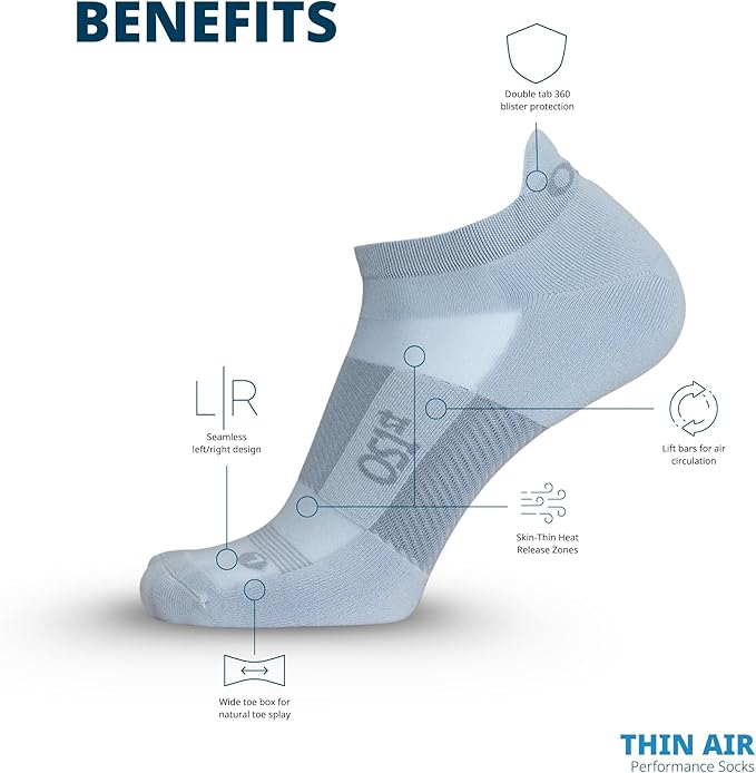 OS1st TA4 Thin Air No Show Running Socks with special ventilation feature for men & women, lightweight, and breathable design