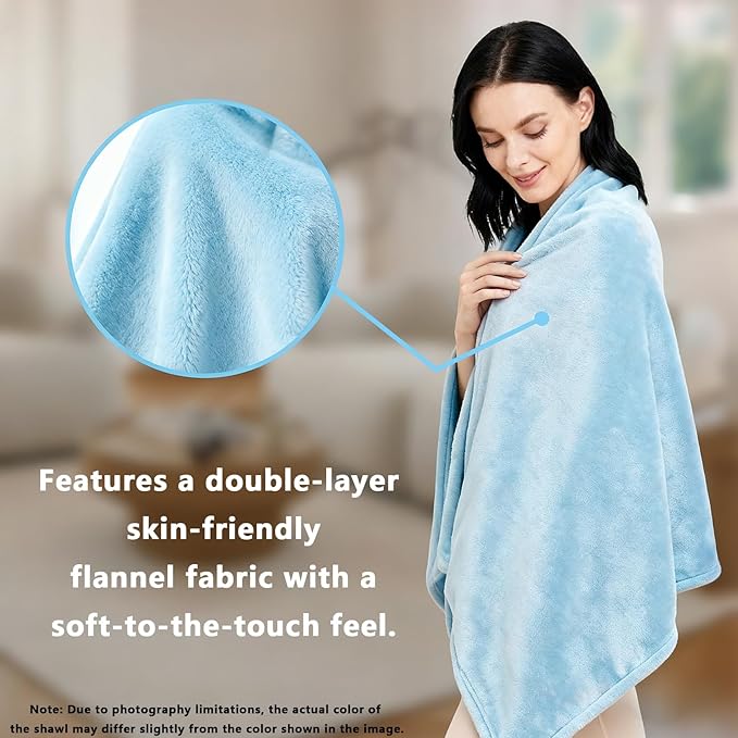 Women's Double Flannel Poncho - Snuggle Cape, Soft Warm Winter Wrap | Unisex Winter Wear for Home, Office, School