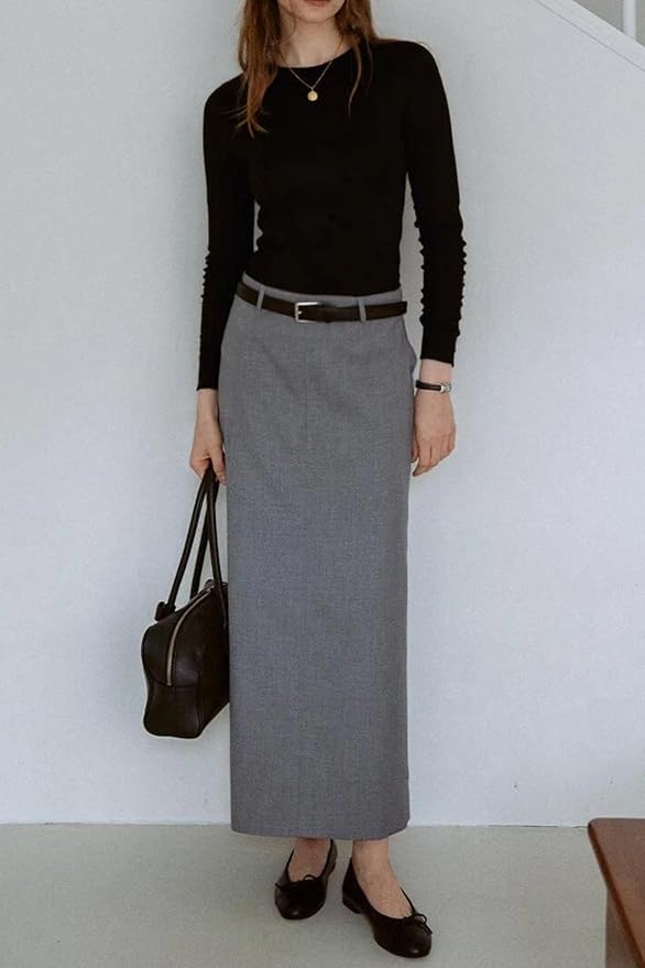 Newshows Women's Wool Blend Warm Long Sleeve Undershirt Stretchy Basic Business Casual Shirts Soft Layering Tops