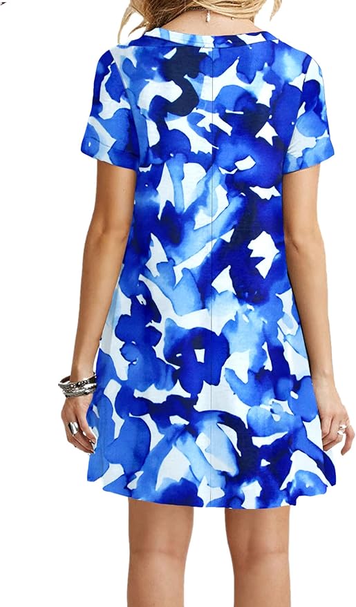 MOLERANI Women's Casual Plain Simple T-Shirt Loose Dress