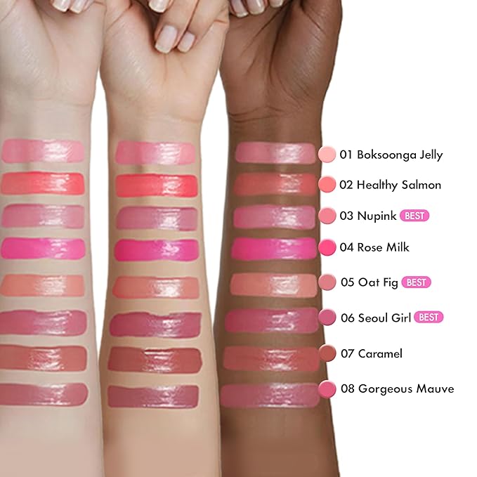 Amuse Seoul Jel-Fit Tint (02 Healthy Salmon) | Korean Jelly Lip Tint, Long-Lasting Lip Stain, Hydrating & Glossy, Hyaluronic Acid for Smooth Moisturized Lips, High Pigmentation, Vegan