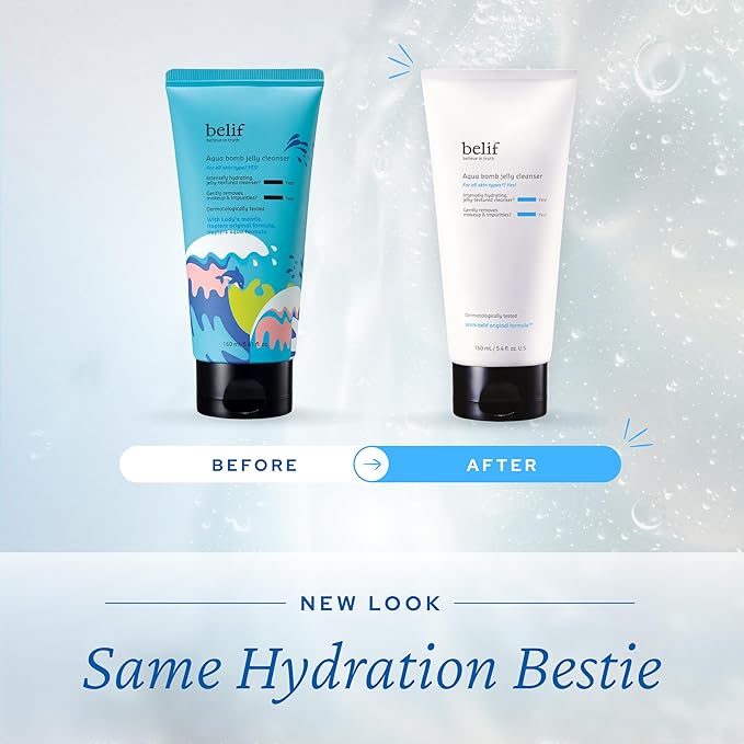 belif Jelly Hydrating Deep Cleanser – Low pH Mild & Gentle Gel-to-Foam Face Wash for Daily Deep Pore Cleansing, Hydrating and Refreshing for All Skin Types, Korean Skincare, (5.4 fl.oz., New Formula)