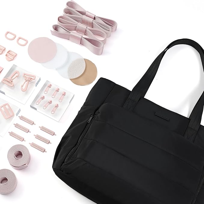 NISHEL Travel Puffy Tote Bag For Women, Ultra-Lightweight Large Tote Purse For Office Day And a Short Weekend Getaway