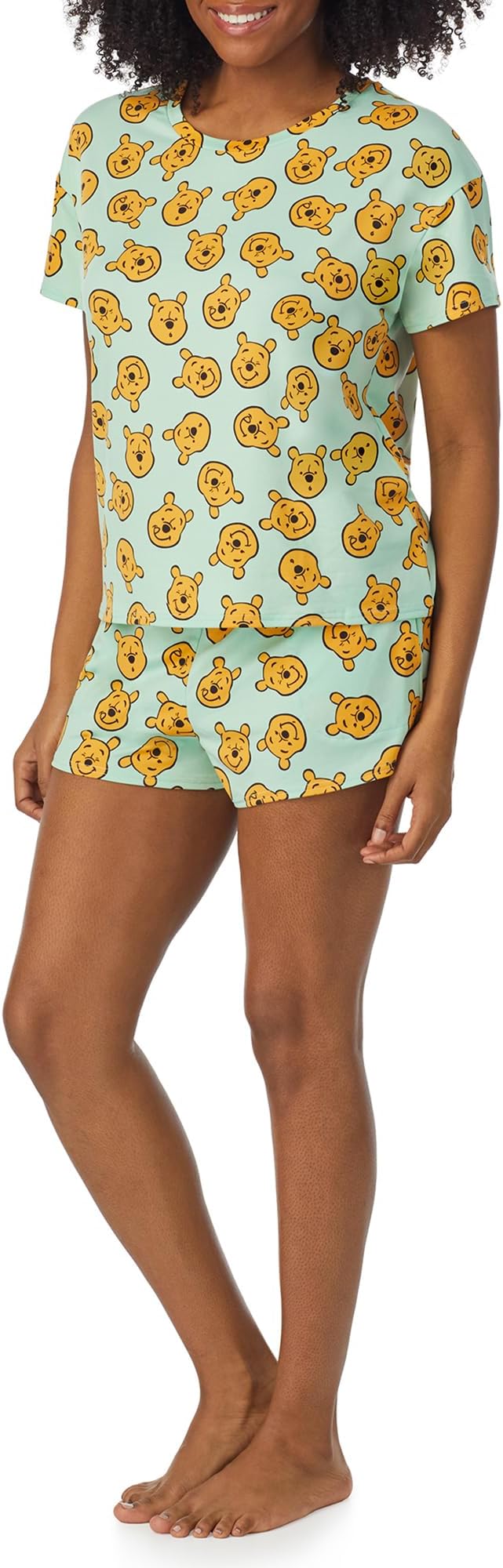 Richard Leeds International Womens Pajama Sets Disney | Hello Kitty |Snoopy Soft Stretch 2 Piece Short Lounge Sets for Women