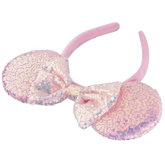 DRESHOW 2 Pack Mouse Ears Bow Headbands Glitter Party Decoration Cosplay Costume for Women