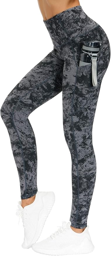 THE GYM PEOPLE Thick High Waist Yoga Pants with Pockets, Tummy Control Workout Running Yoga Leggings for Women