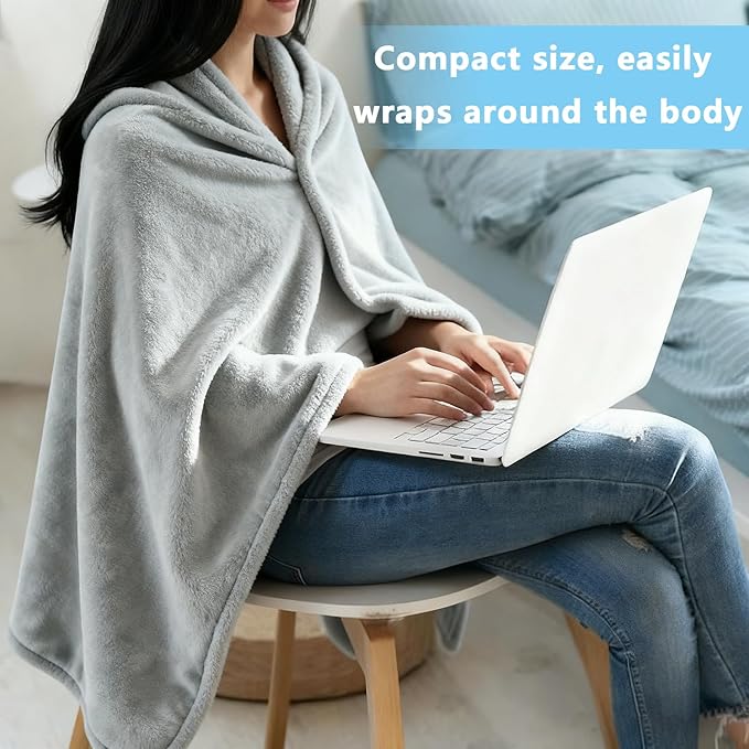 Women's Double Flannel Poncho - Snuggle Cape, Soft Warm Winter Wrap | Unisex Winter Wear for Home, Office, School