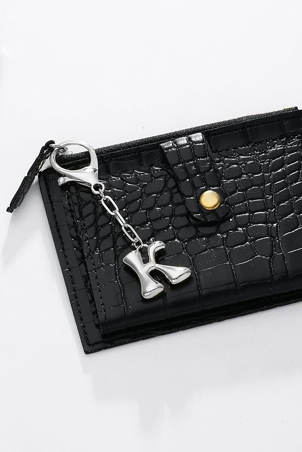 GAOKOXI Gold Bubble Initial Keychain Charm for Women Chunky Bag Purse Charms A-Z Letter Key Chains for Handbag Accessories
