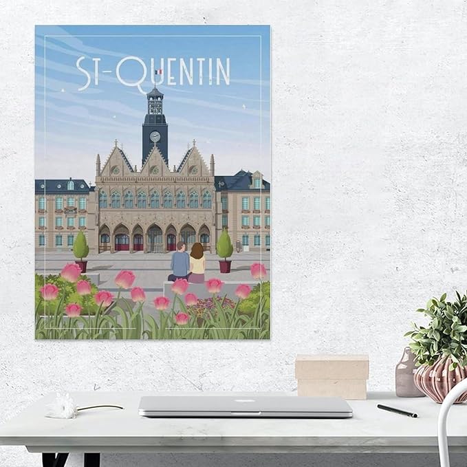Jigsaw Puzzle 1000 Piece，Saint-Quentin France，Adult Puzzle DIY Kit Paper Puzzle Modern Home Decor Unique Gift（38x26cm）-BN47