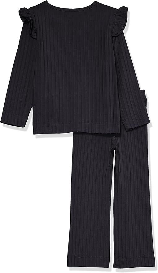 Amazon Essentials Girls and Toddlers' Wide-Rib Outfit Set, Pack of 2