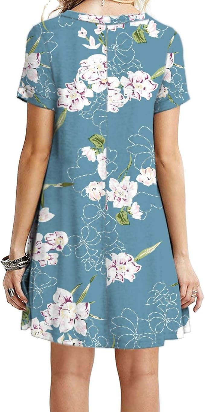 MOLERANI Women's Casual Plain Simple T-Shirt Loose Dress
