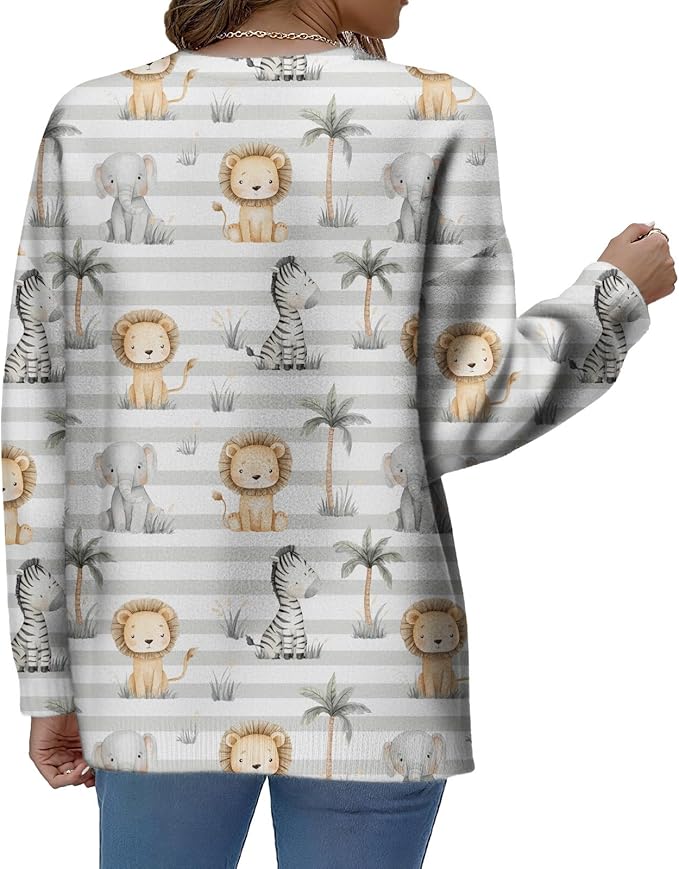 LIZALIG Women's Fall Christmas Snowman Sweater Long Sleeve Crewneck Pullover Festive Holiday Winter Outfit for Parties